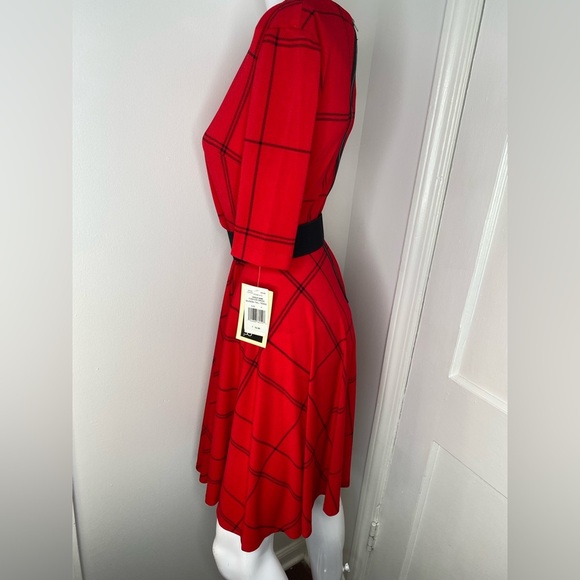 Julian Taylor NWT Red Plaid Women's Dress - Picture 7 of 11